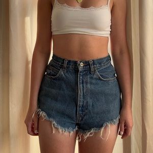 y2k denim short blue jeans distressed chic size 4